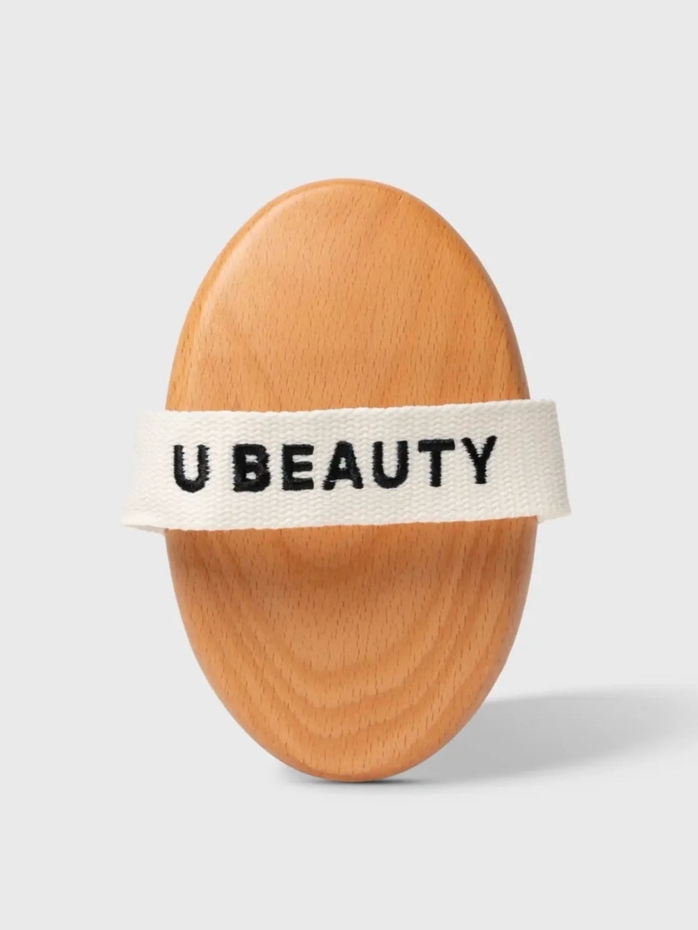 U Beauty Wooden Dry Brush with White Strap. Exfoliate. Lymphatic drainage.
